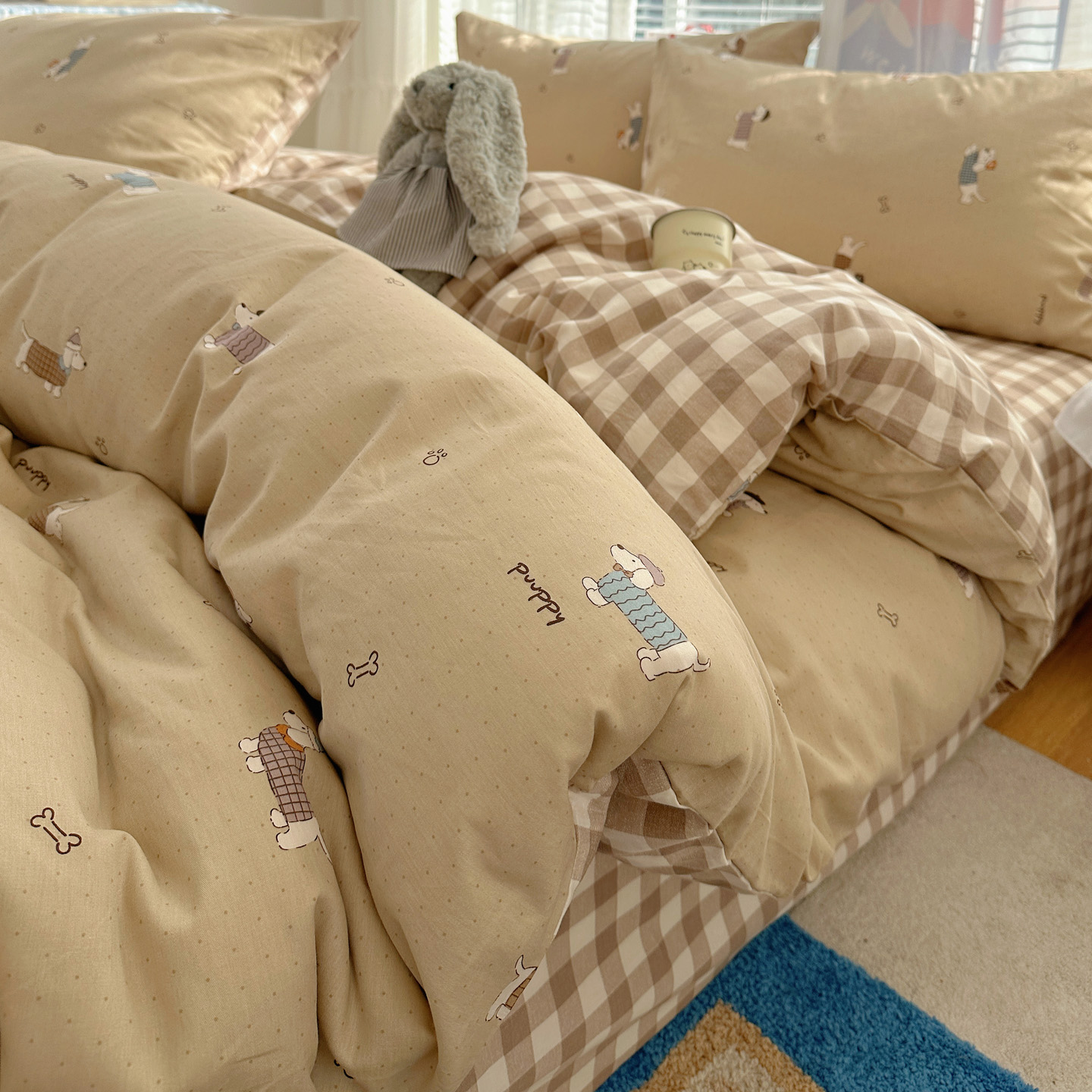 2026新款全棉小清新印花四件套 绅士快乐狗