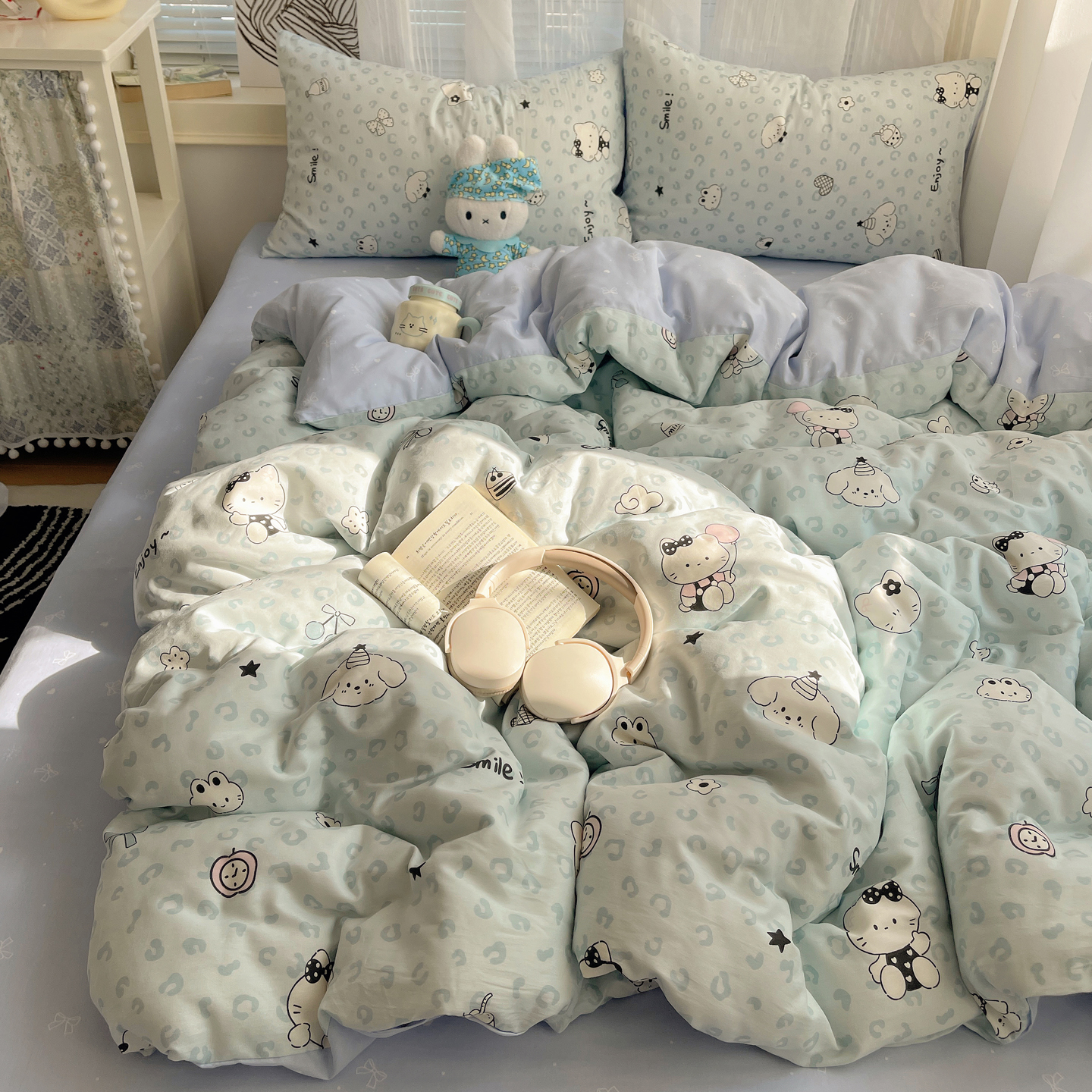 2026新款全棉卡通印花可爱小猫四件套