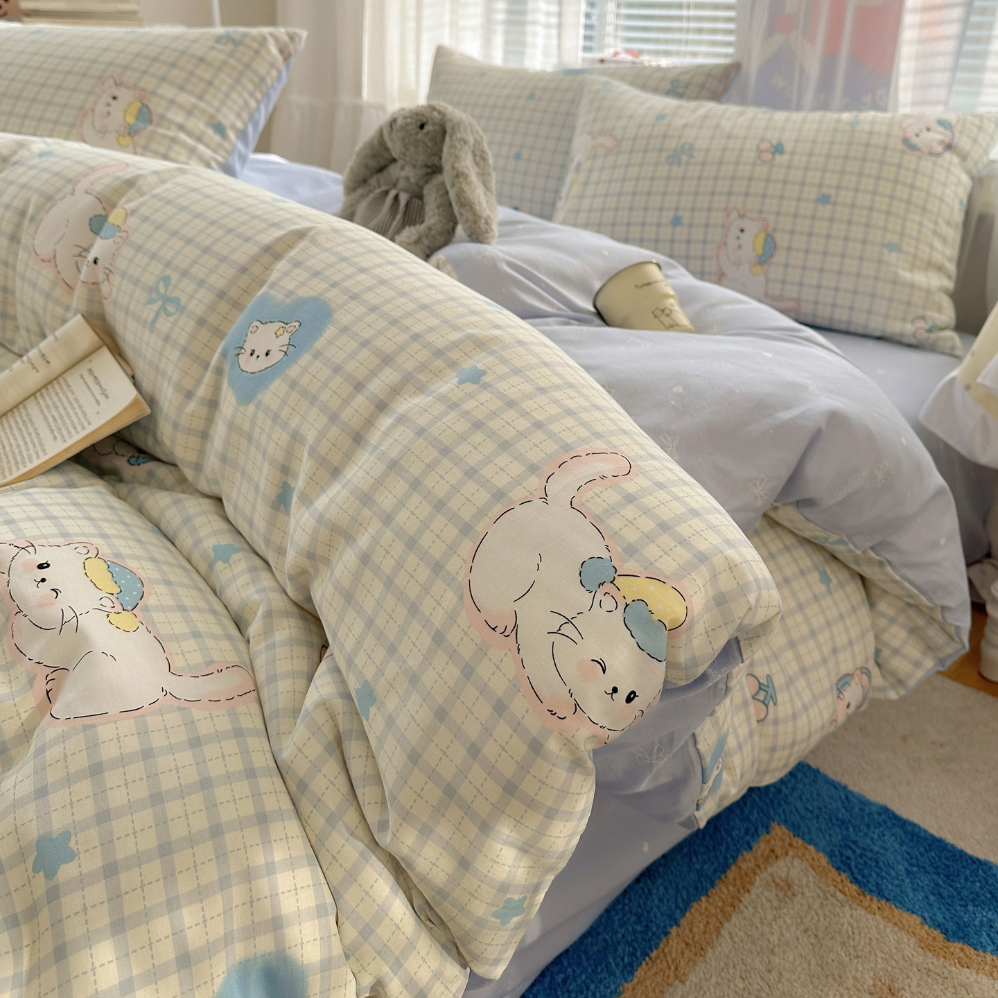 2026新款全棉小清新印花四件套 贪睡猫猫