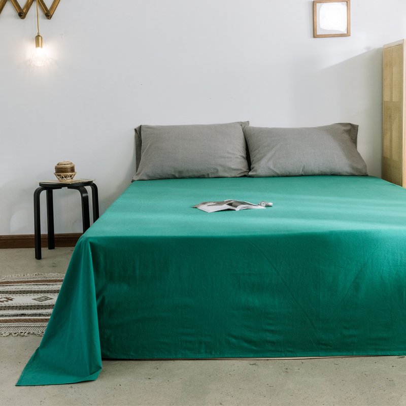 2021新款-全棉水洗棉单床单 120cmx230cm 翠绿