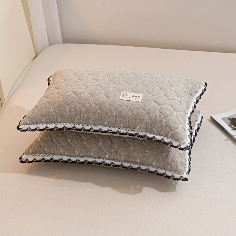 2024新款舒适亲肤棉荞麦枕头枕芯 35x55cm 绗缝浅灰35x55cm