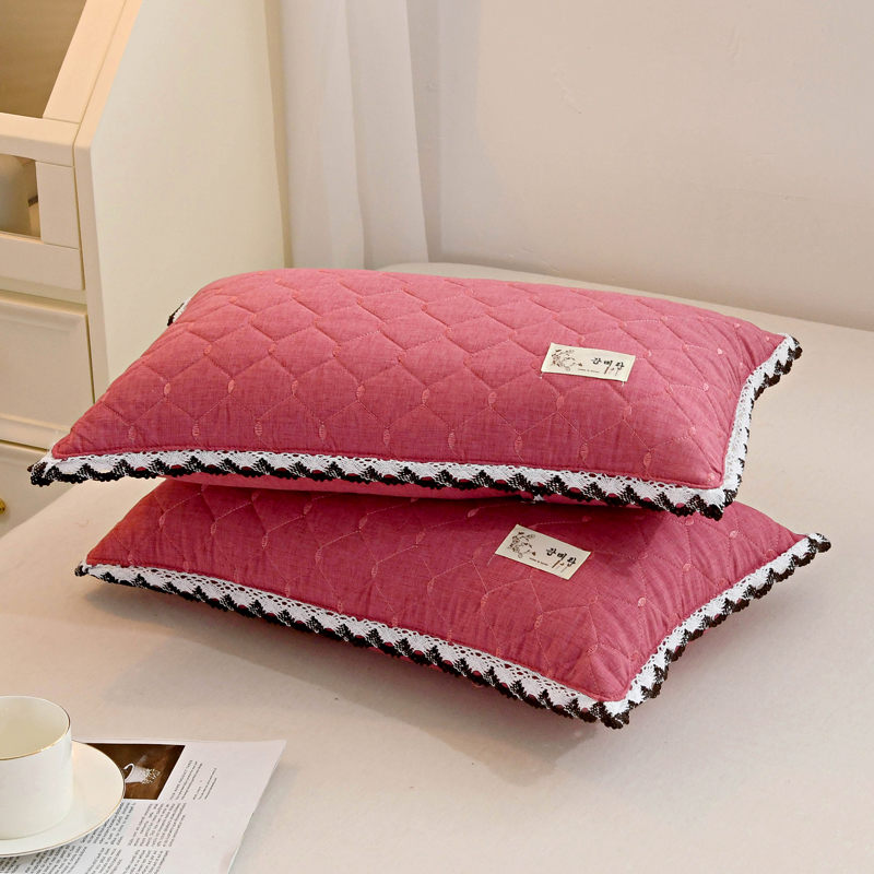 2024新款舒适亲肤棉荞麦枕头枕芯 40x60cm 绗缝红40x60cm