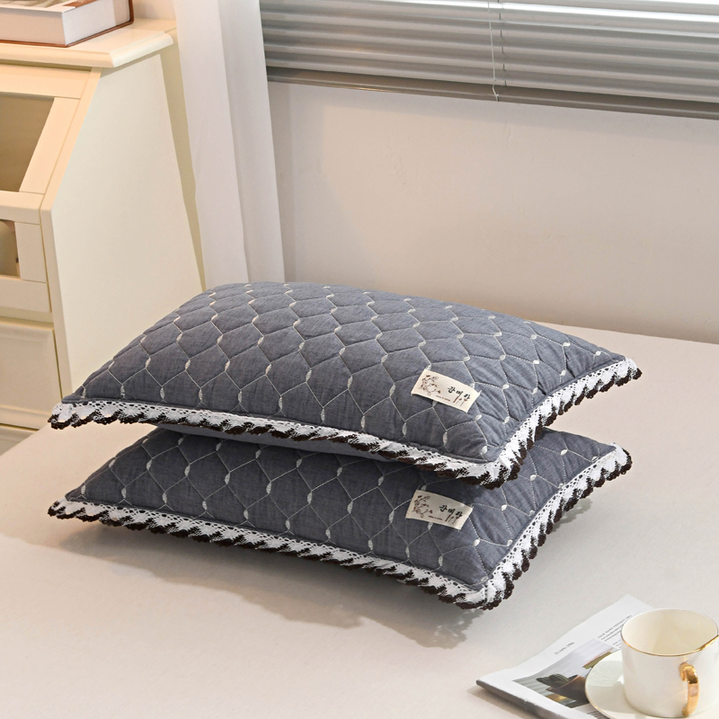 2024新款舒适亲肤棉荞麦枕头枕芯 40x60cm 绗缝深灰40x60cm
