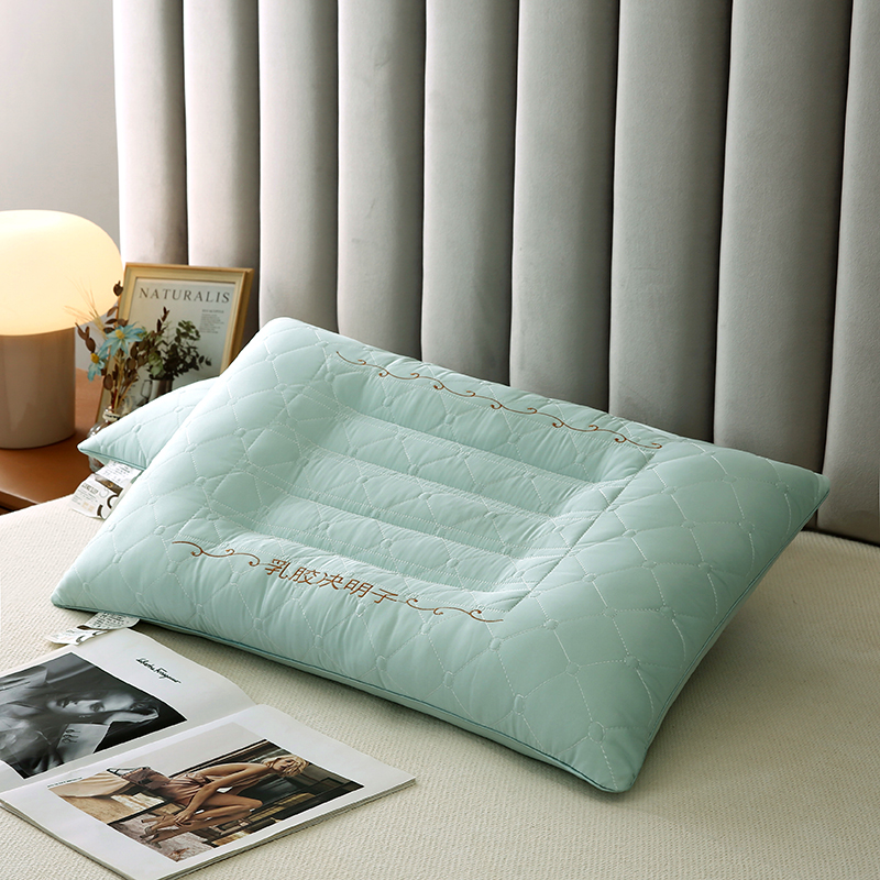 2024新款乳胶决明子枕头枕芯枕头芯 48*74cm/只 绿色高枕