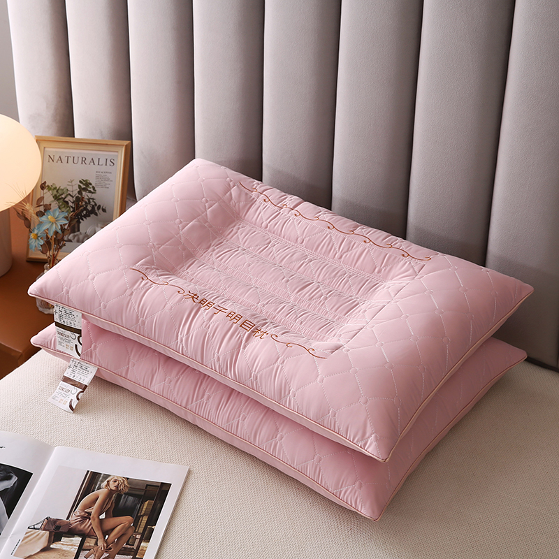 2024新款乳胶决明子枕头枕芯枕头芯 48*74cm/只 粉色中枕
