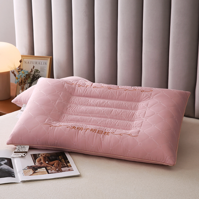 2024新款乳胶决明子枕头枕芯枕头芯 48*74cm/只 粉色高枕