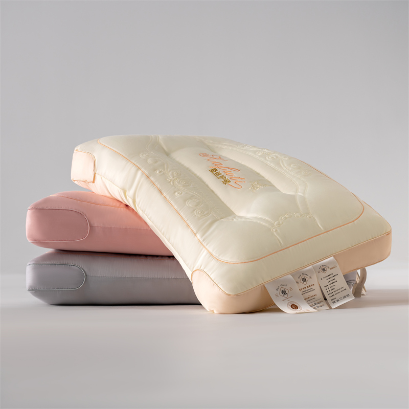 2024新款蚕丝护颈枕枕头枕芯 48*74cm/只 奶油黄