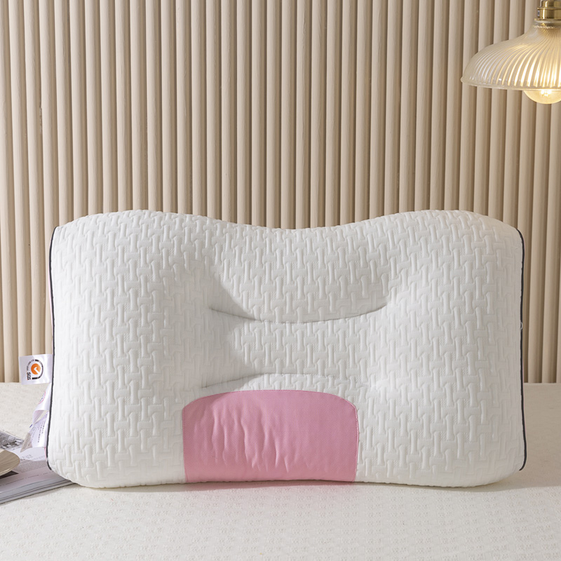2024新款针织棉分区枕 枕头枕芯 48*74cm/只 针织棉枕-粉