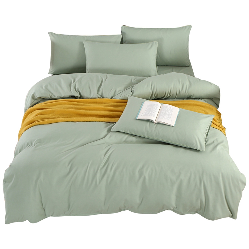 2022新款网红床上用品纯色四件套 1.2m床单款三件套 纯色橄榄绿
