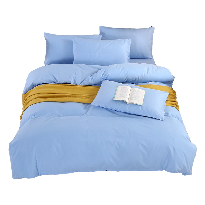 2022新款网红床上用品纯色四件套 1.2m床单款三件套 纯色孔雀蓝