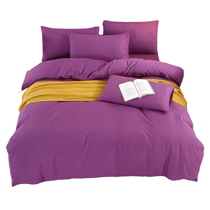2022新款网红床上用品纯色四件套 1.2m床单款三件套 纯色紫色