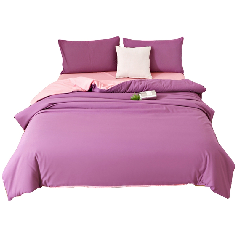2022新款网红床上用品纯色四件套 1.2m床单款三件套 魅紫玉