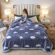 2020新款拉舍尔毛毯被子加厚冬季学生宿舍床单人珊瑚绒毯子保暖双层法兰绒 150*200cm 4斤 云朵之恋