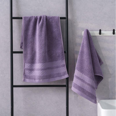 2022新款全棉32股毛巾浴巾--小棱形系列 35*75毛巾-深紫色