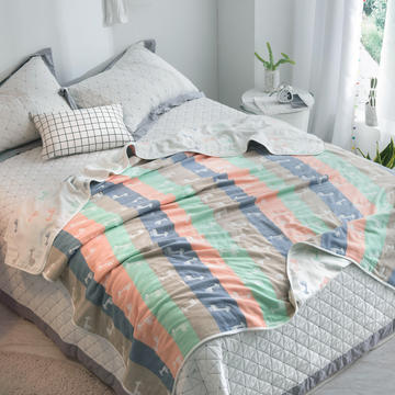 2024新款全棉六层纱布被子午睡空调沙发盖毯夏季毛巾被纯棉单双人毯子床单
