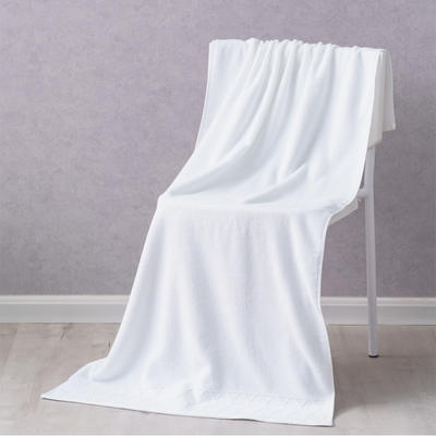 2024新款全棉32股大立体棱形系列毛巾浴巾 纯白色70x140cm浴巾