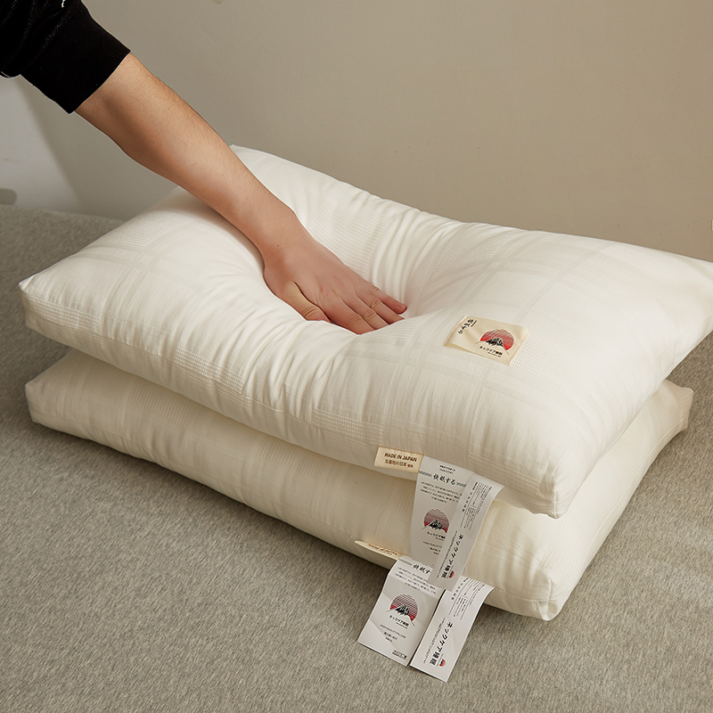 2023新款全棉华夫格富士酒店枕枕头枕芯 简约高枕（单只装）