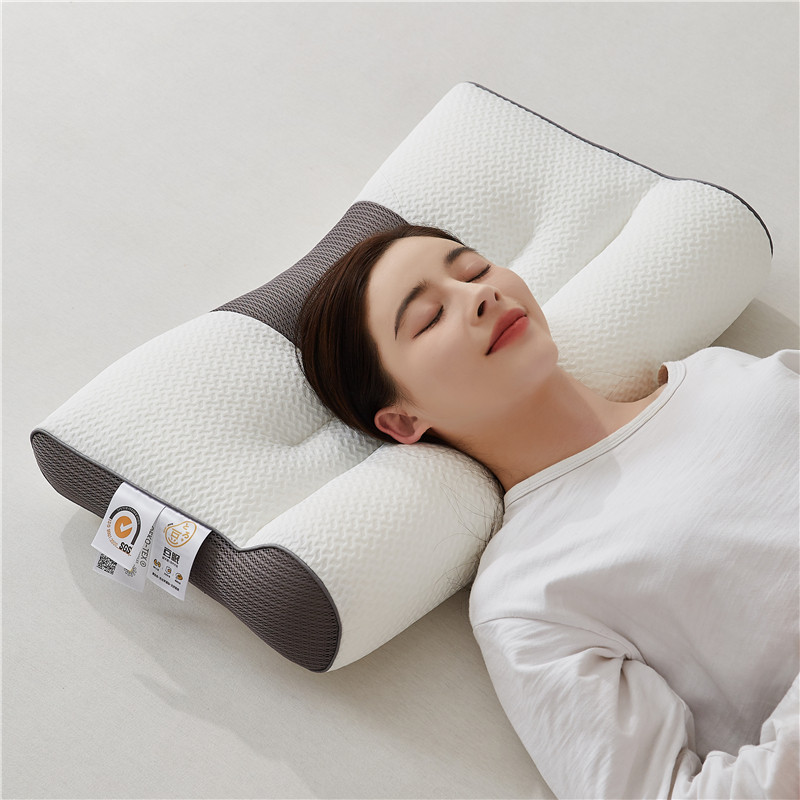 2023新款4D立体牵引枕 枕头枕芯 4D牵引枕-灰【单只装】