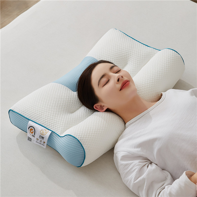 2023新款4D立体牵引枕 枕头枕芯 4D牵引枕-蓝【单只装】
