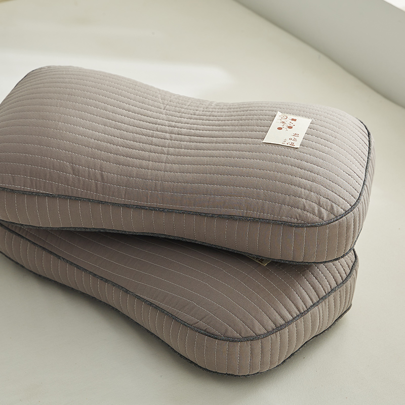 2023新款全棉砂洗面包荞麦枕头枕芯 砂洗面包荞麦枕-灰色