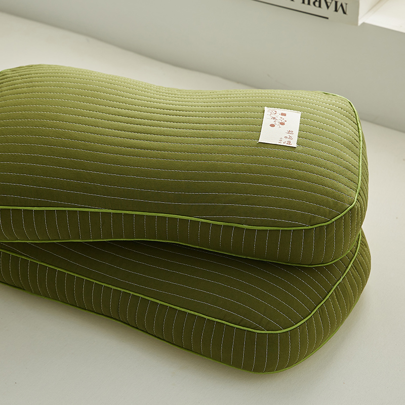 2023新款全棉砂洗面包荞麦枕头枕芯 砂洗面包荞麦枕-绿色