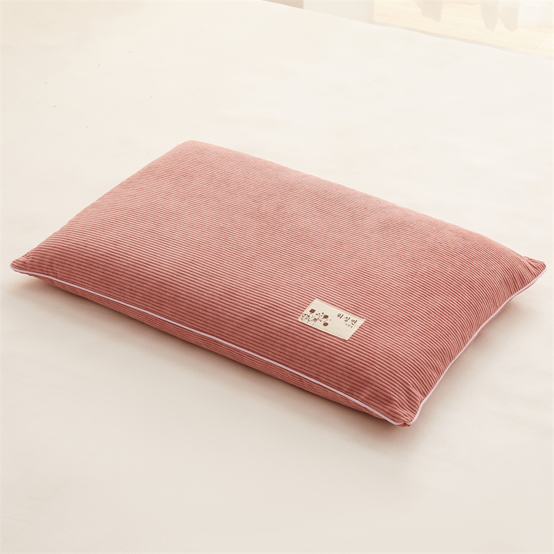 2023新款灯芯绒荞麦简约枕枕头枕芯 皮粉色40*60cm