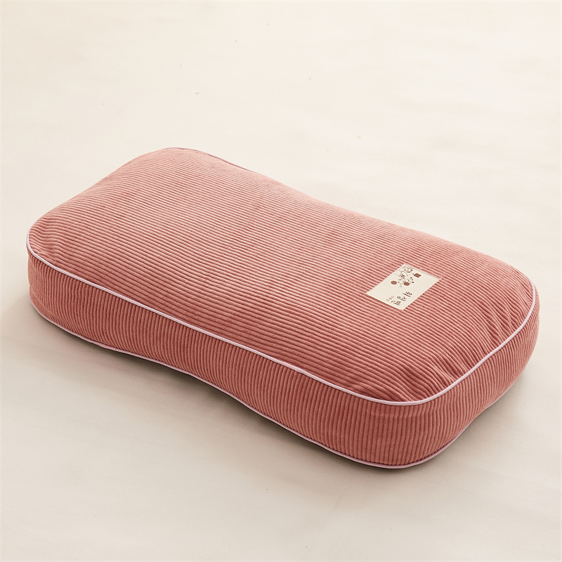 2023新款灯芯绒荞麦面包枕头枕芯 皮粉色53*28*10cm