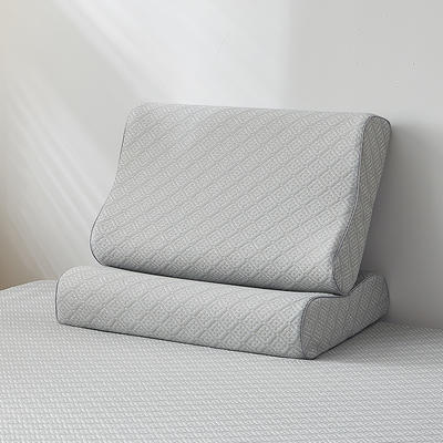 2024新款乳胶方格枕 枕头枕芯 按摩颗粒款-灰方格40*60单只装
