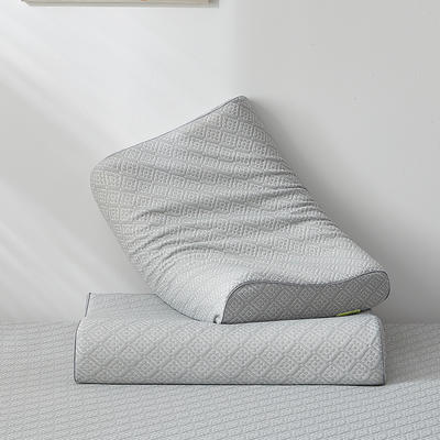 2024新款乳胶方格枕 枕头枕芯 平面款-灰方格40*60单只装