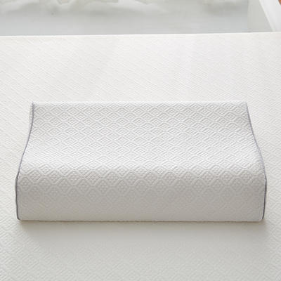 2024新款乳胶方格枕 枕头枕芯 按摩颗粒款-白方格40*60单只装