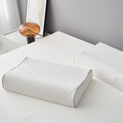2024新款乳胶方格枕 枕头枕芯 平面款-白方格40*60单只装