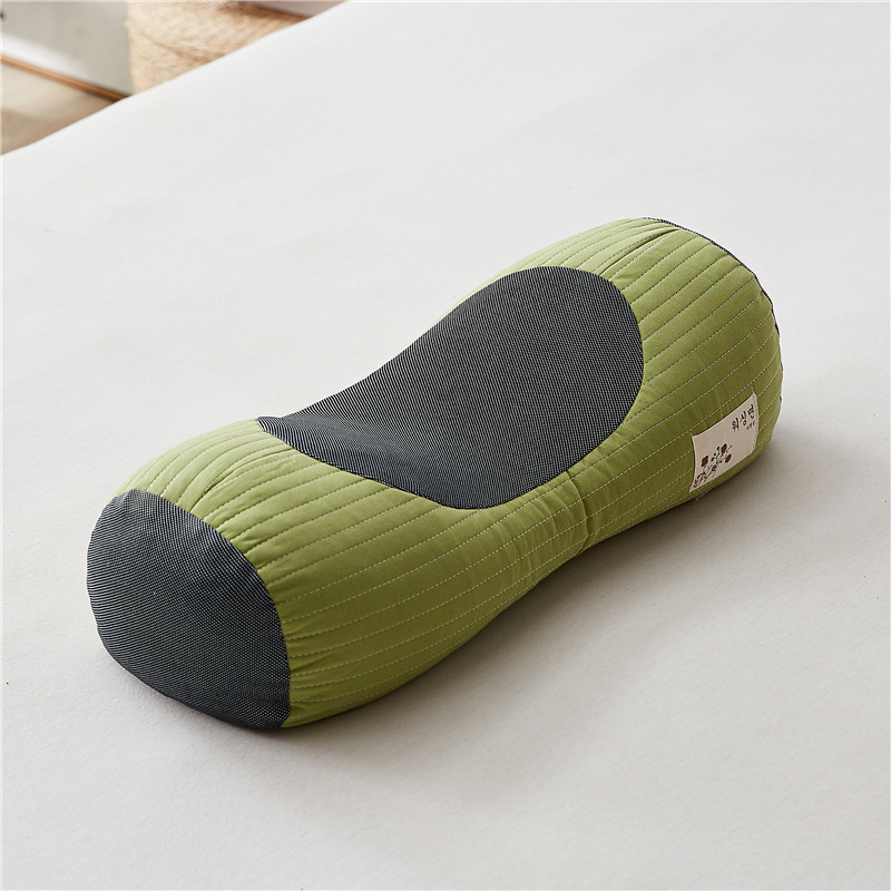 2024新款 全棉砂洗立体护颈荞麦枕 荞麦枕头枕芯 砂洗立体护颈荞麦枕-M1绿色