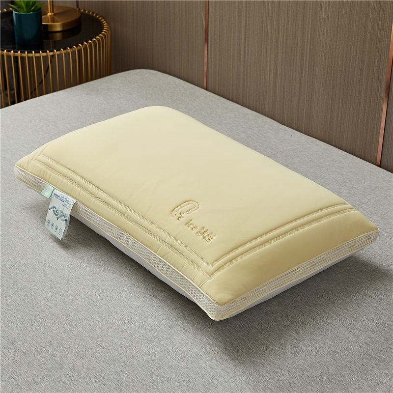 2024新款 冰丝乳胶面包枕 枕头枕芯 冰丝面包枕-黄色【单只装】