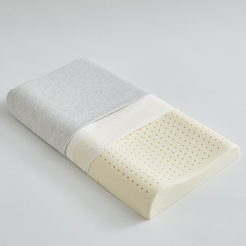 2024新款 全棉乳胶低枕 枕头枕芯 60x35cm【一对】 乳胶低枕-浅灰
