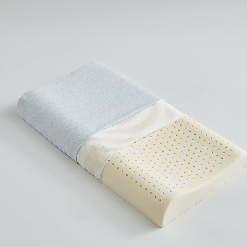 2024新款 全棉乳胶低枕 枕头枕芯 60x35cm【一对】 乳胶低枕-天蓝
