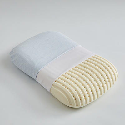 2024新款 全棉乳胶蛋糕枕 枕头枕芯 60x38cm【一对】 乳胶蛋糕枕-天蓝