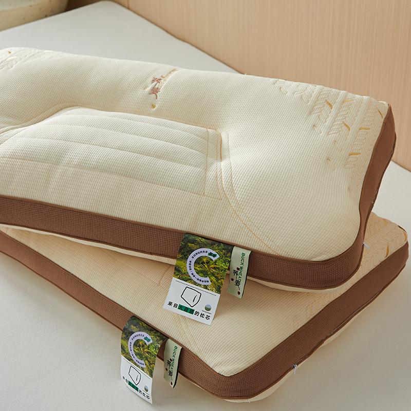 2024新款荞麦生态护颈枕 枕头枕芯 48*74cm 荞麦生态护颈枕-米色【单只】