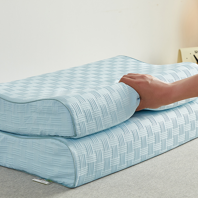 2024新款华夫格乳胶枕 枕头枕芯 40*60*10-12cm 华夫格乳胶枕/平面蓝【单只】