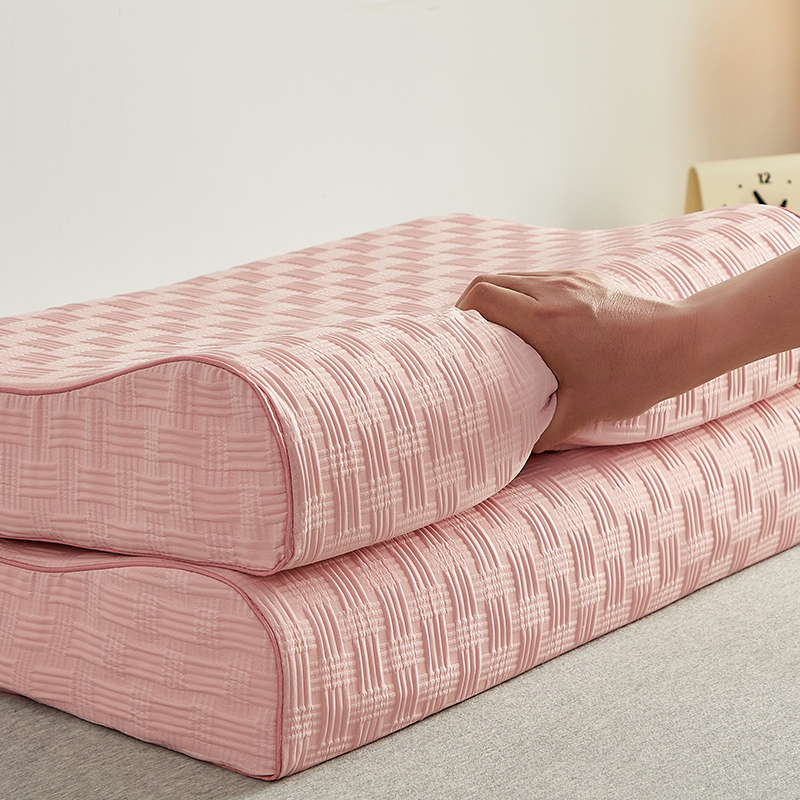 2024新款华夫格乳胶枕 枕头枕芯 40*60*10-12cm 华夫格乳胶枕/平面粉【单只】