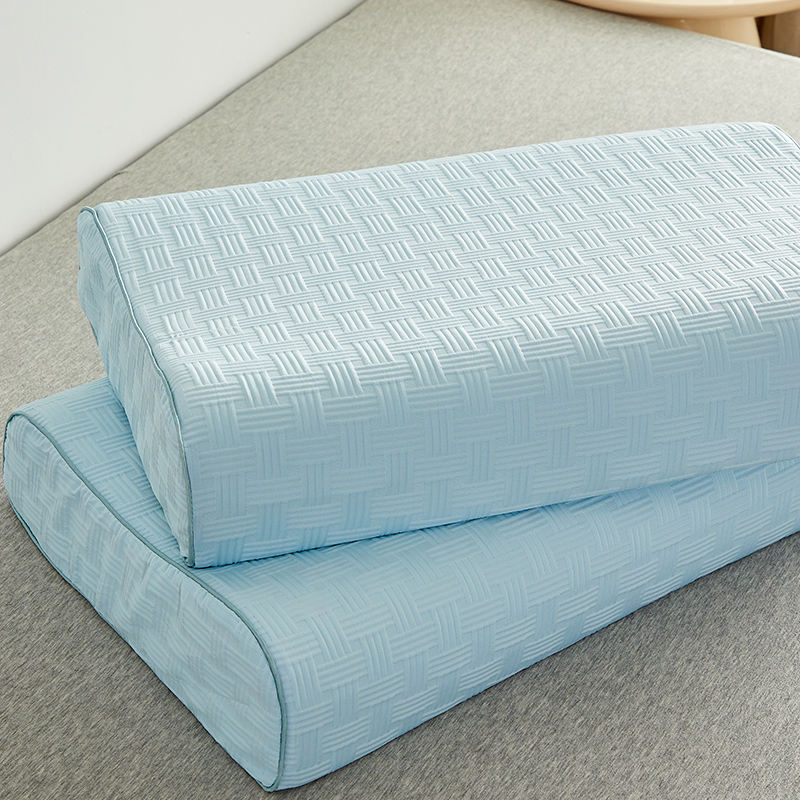 2024新款华夫格乳胶枕 枕头枕芯 40*60*10-12cm 华夫格乳胶枕/平面蓝【一对】