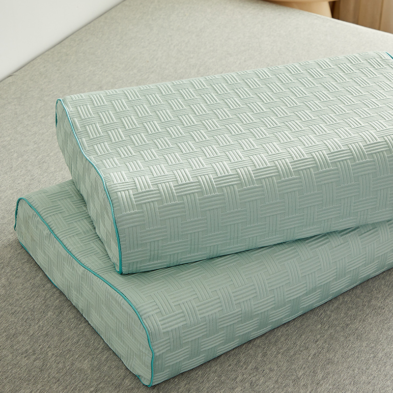 2024新款华夫格乳胶枕 枕头枕芯 40*60*10-12cm 华夫格乳胶枕/平面绿【一对】