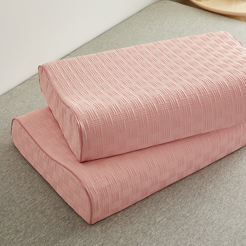 2024新款华夫格乳胶枕 枕头枕芯 40*60*10-12cm 华夫格乳胶枕/平面粉【一对】