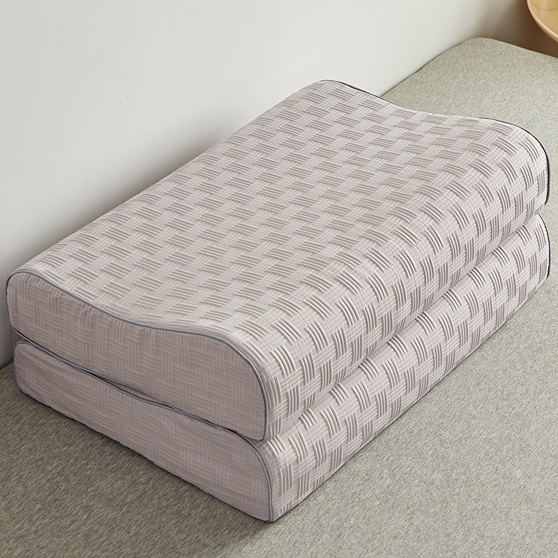 2024新款华夫格乳胶枕 枕头枕芯 40*60*10-12cm 华夫格乳胶枕/颗粒灰【一对】