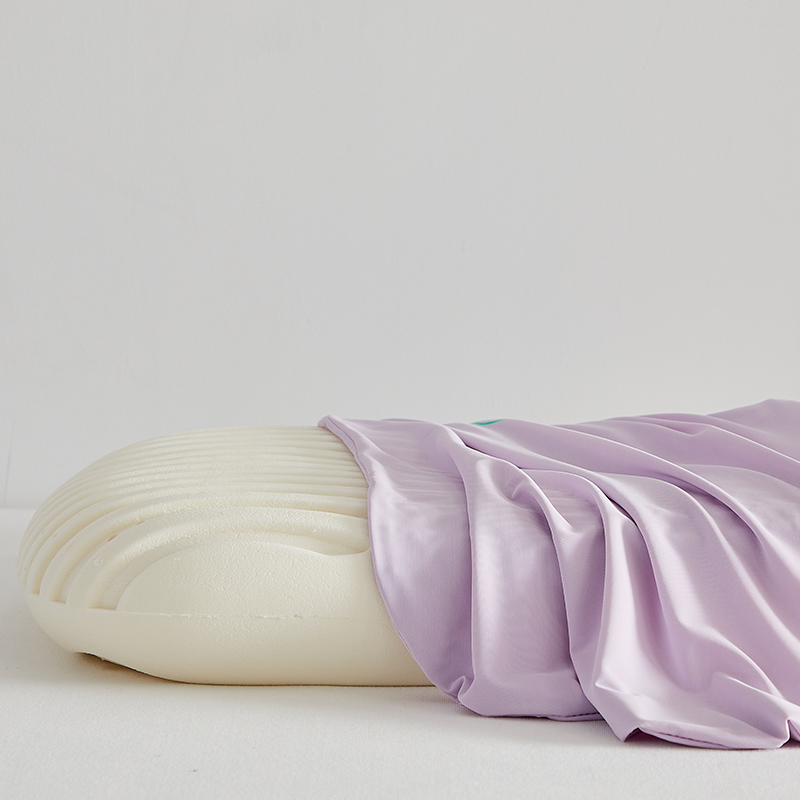 2024新款凉感乳胶蛋糕枕 枕头枕芯 40*60*10cm 凉感乳胶蛋糕枕-紫色【单只】
