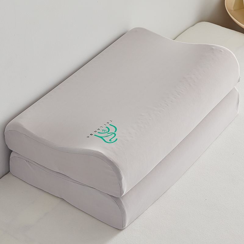 2024新款凉感天然乳胶枕 枕头枕芯 40*60*10-12cm 凉感乳胶枕/颗粒灰【一对】