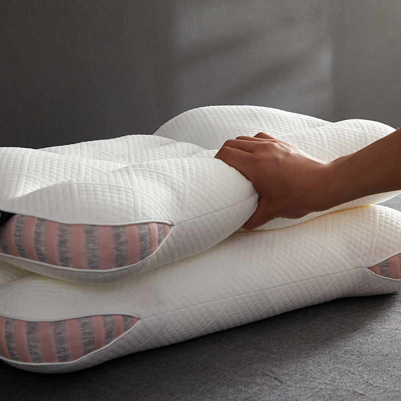 2024新款spa护颈枕 枕头枕芯-风格二 42*65cm spa护颈枕-粉边【一对】