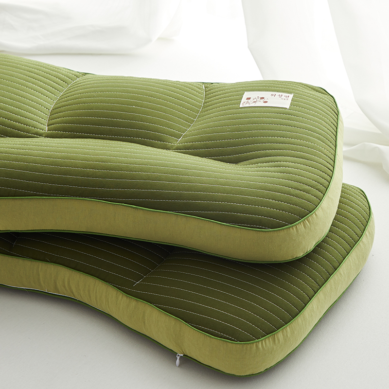 2024新款砂洗多位护颈荞麦枕 枕头枕芯 40*60cm 砂洗多位护颈荞麦枕-S8绿【单只装】