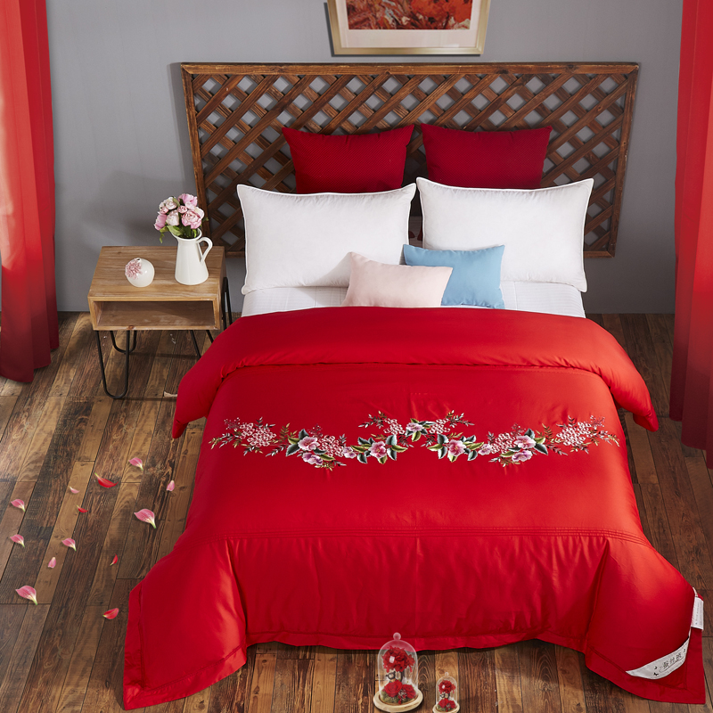 【倔老头蚕丝被】—·60s苏绣镂空款活里活套 16个被角带可拆洗私人