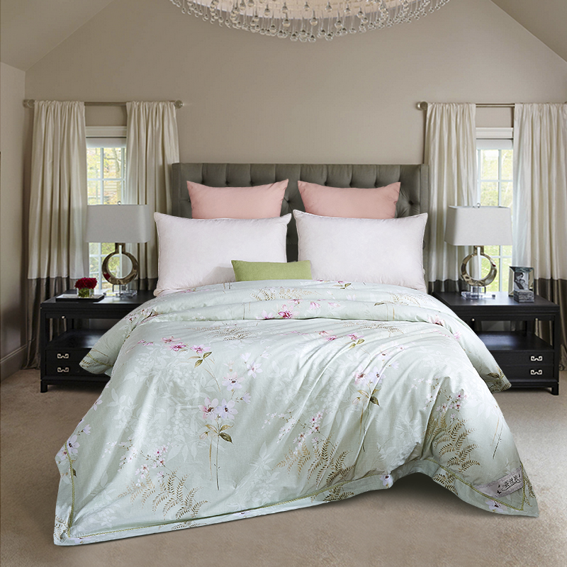 【倔老头蚕丝】—15861竹麻--绿活里活套 16个被角带可拆洗私人定制