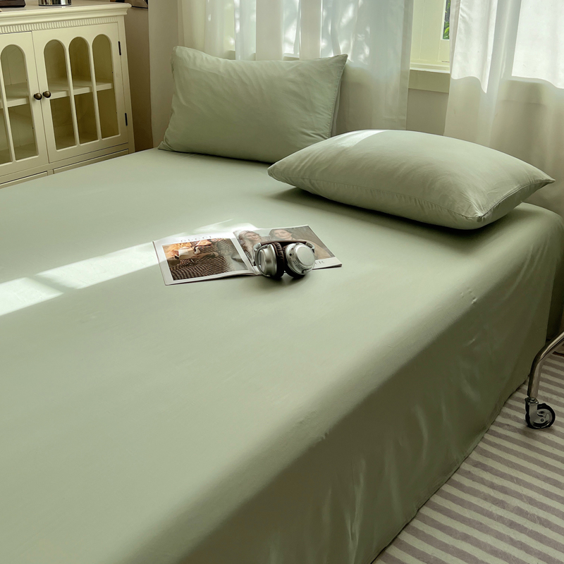 2024新款全棉纯色单品系列-床单 160cmx230cm单床单 草绿
